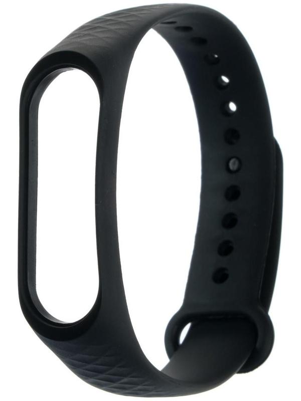 Ремешок для фитнес-браслета Mi Band 3/4 LuazON, ребристый, черный