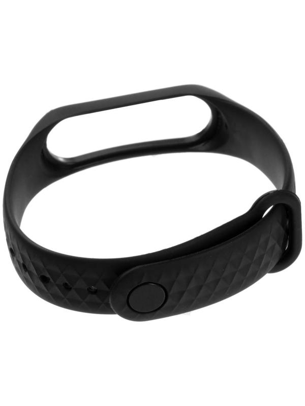 Ремешок для фитнес-браслета Mi Band 3/4 LuazON, ребристый, черный