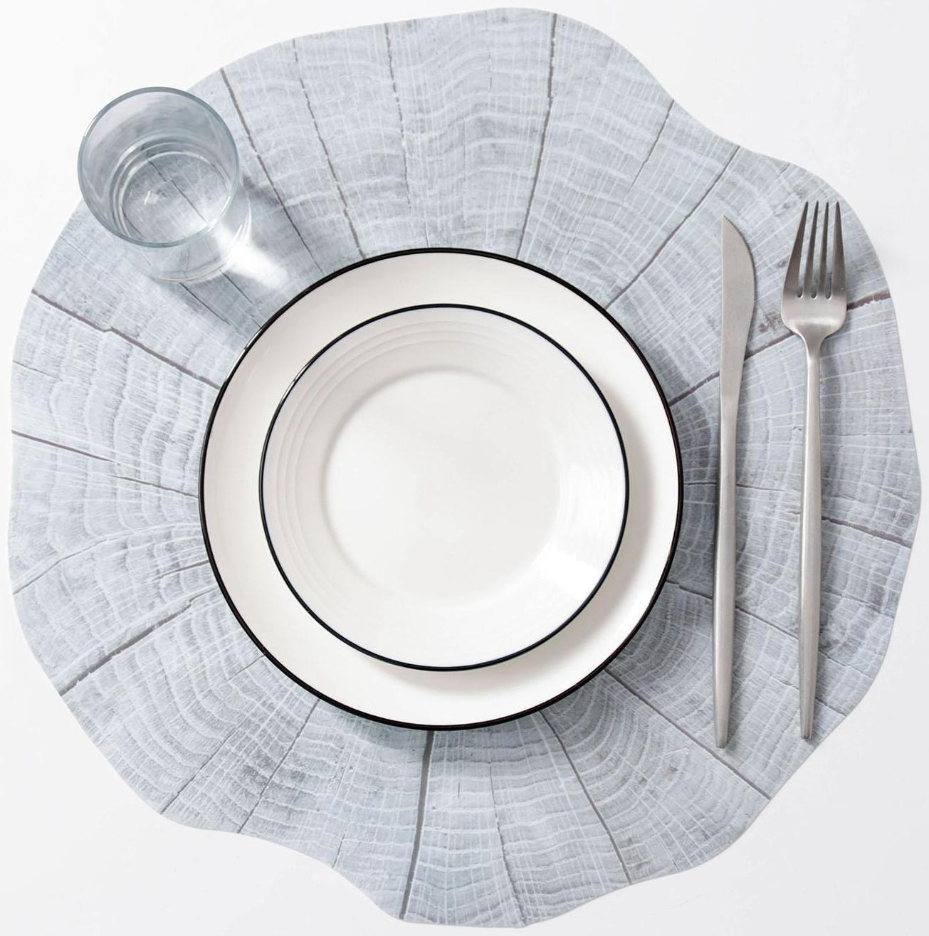 Салфетка сервировочная на стол «Спил», 38×39 см, цвет серый