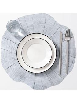 Салфетка сервировочная на стол «Спил», 38×39 см, цвет серый