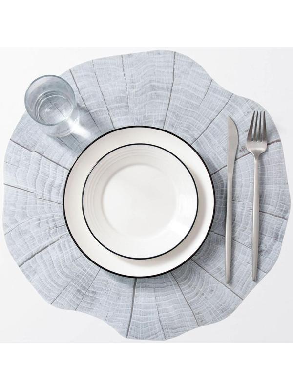 Салфетка сервировочная на стол «Спил», 38×39 см, цвет серый