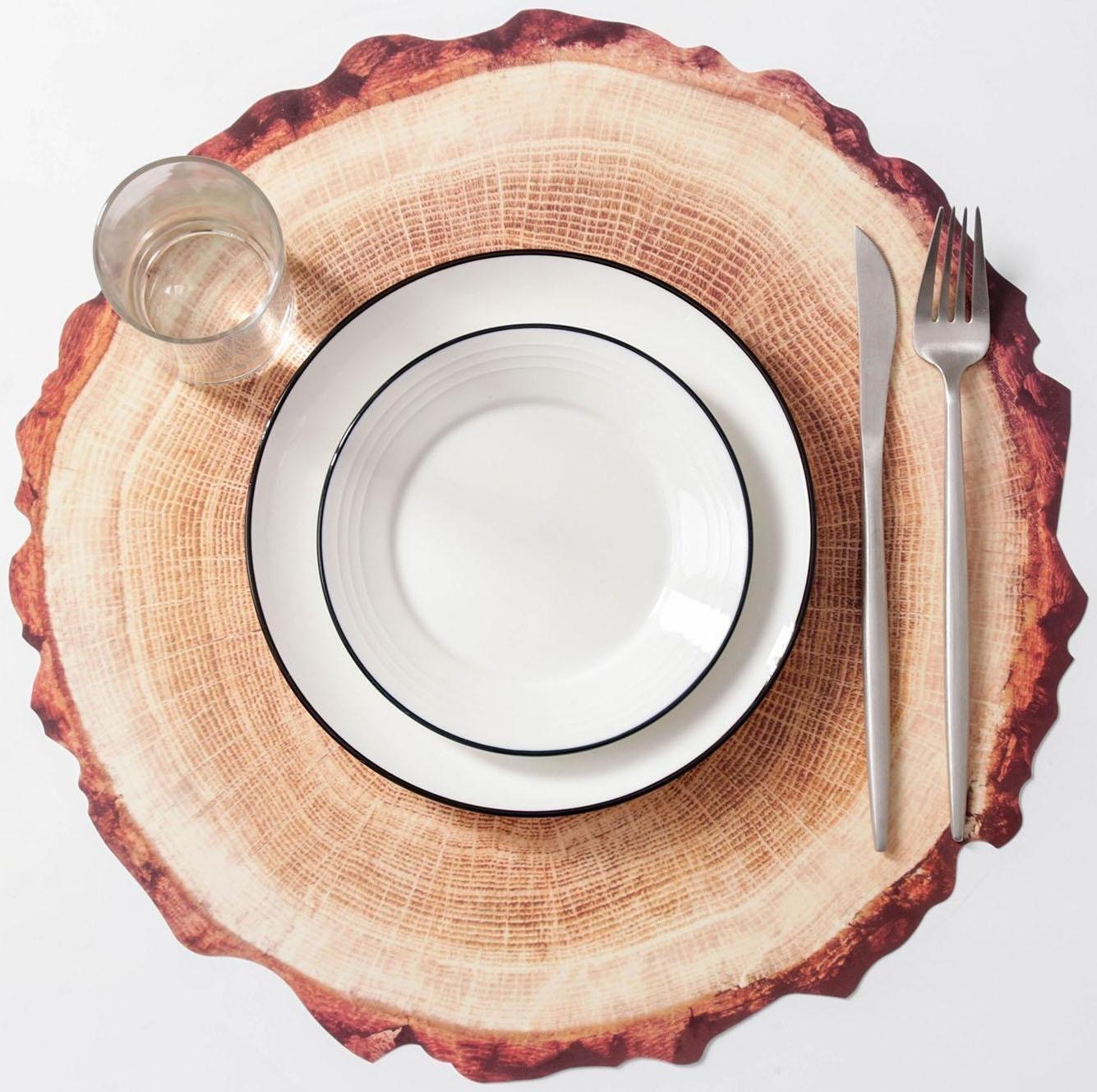 Салфетка сервировочная на стол «Спил», 38×39 см, цвет бежевый