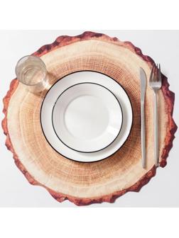 Салфетка сервировочная на стол «Спил», 38×39 см, цвет бежевый