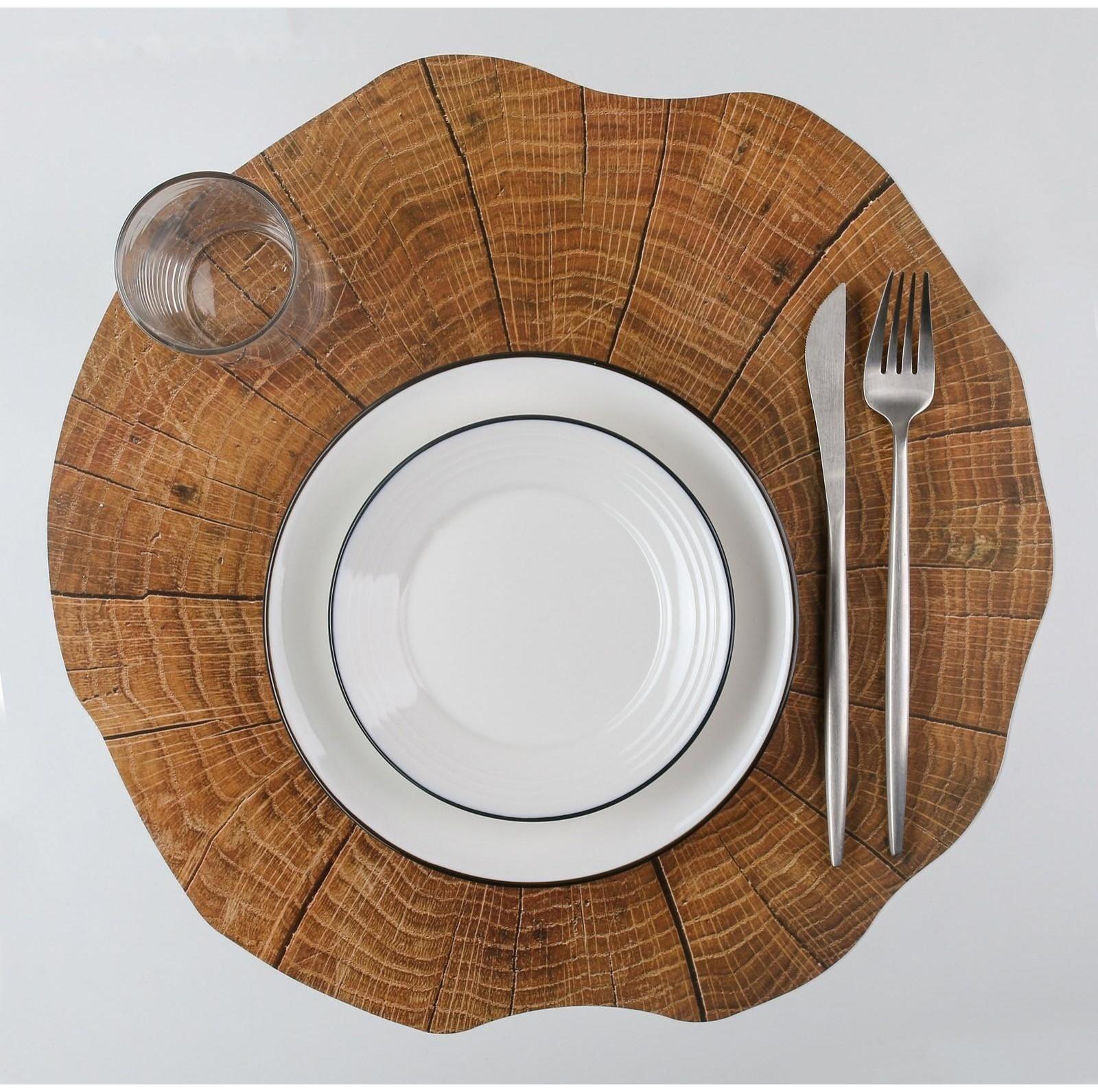 Салфетка сервировочная на стол «Спил», 38×39 см, цвет коричневый