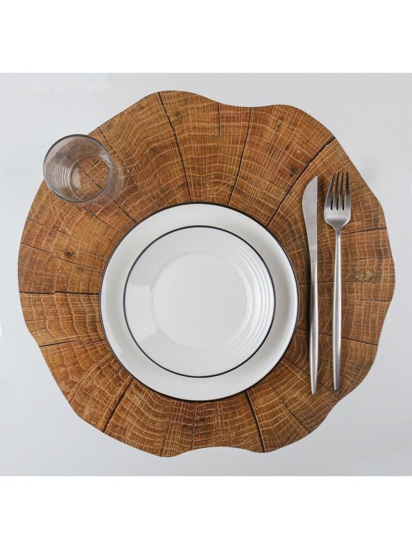 Салфетка сервировочная на стол «Спил», 38×39 см, цвет коричневый