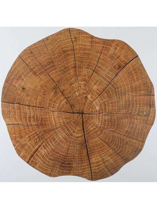 Салфетка сервировочная на стол «Спил», 38×39 см, цвет коричневый