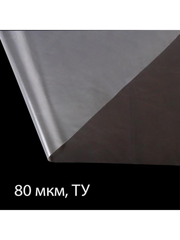 Плёнка полиэтиленовая, толщина 80 мкм, 100 × 3 м, рукав (1,5 м × 2), прозрачная, 1 сорт, Эконом 50 %