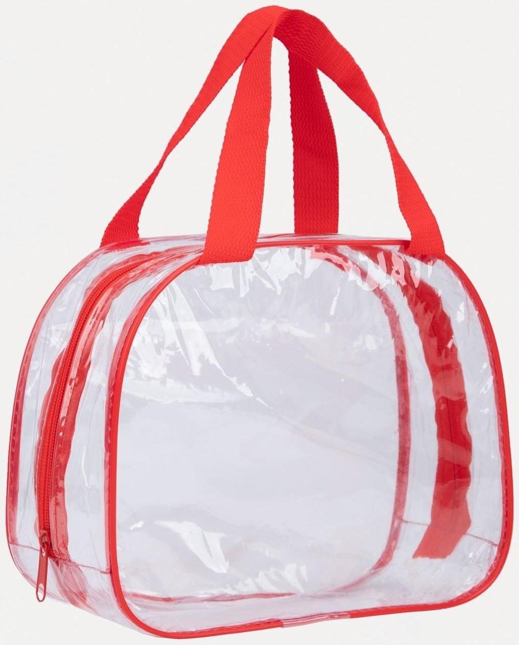 Косметичка на молнии, цвет красный