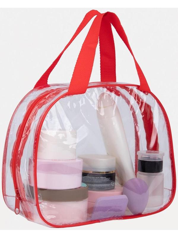 Косметичка на молнии, цвет красный