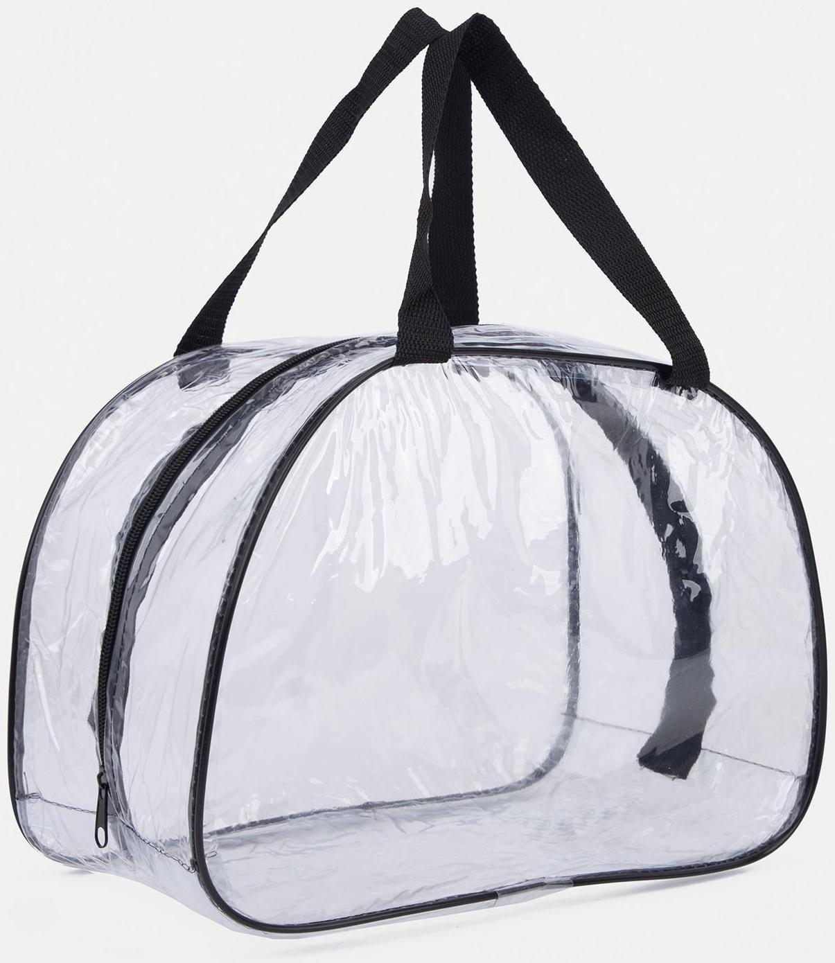 Косметичка на молнии, цвет прозрачный/чёрный