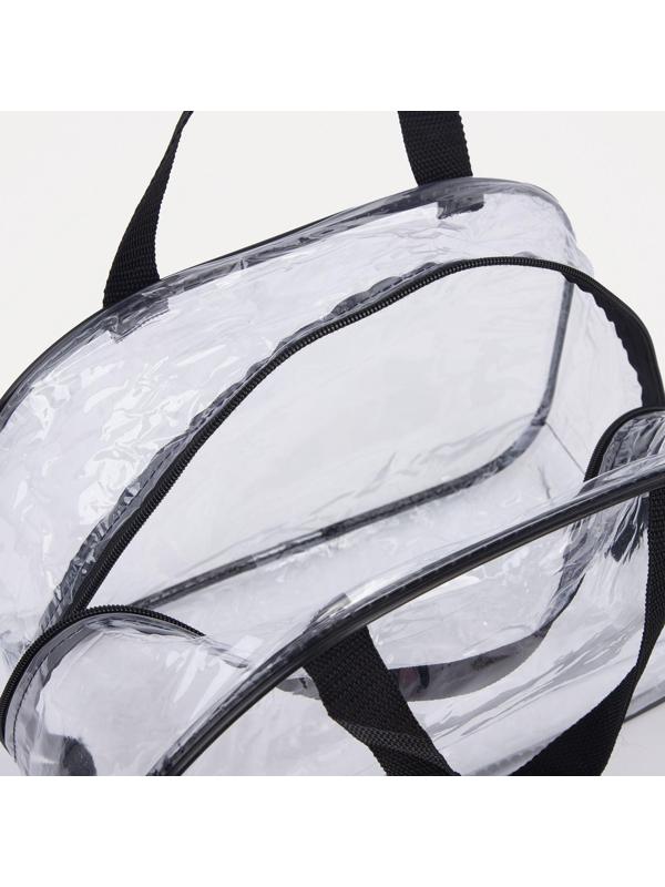 Косметичка на молнии, цвет прозрачный/чёрный