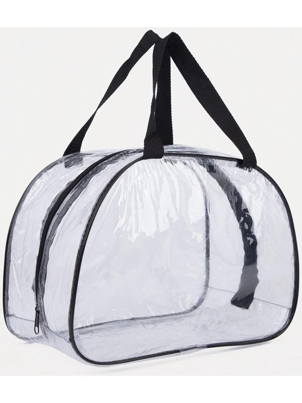 Косметичка на молнии, цвет прозрачный/чёрный