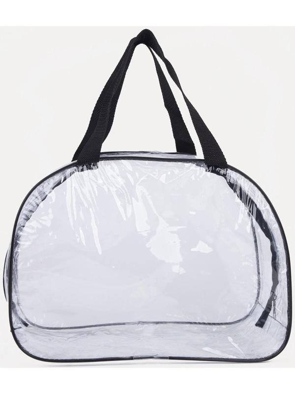 Косметичка на молнии, цвет прозрачный/чёрный