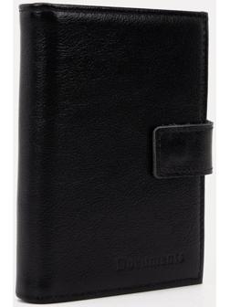 Портмоне на кнопке, отдел для автодокументов и паспорта, цвет чёрный