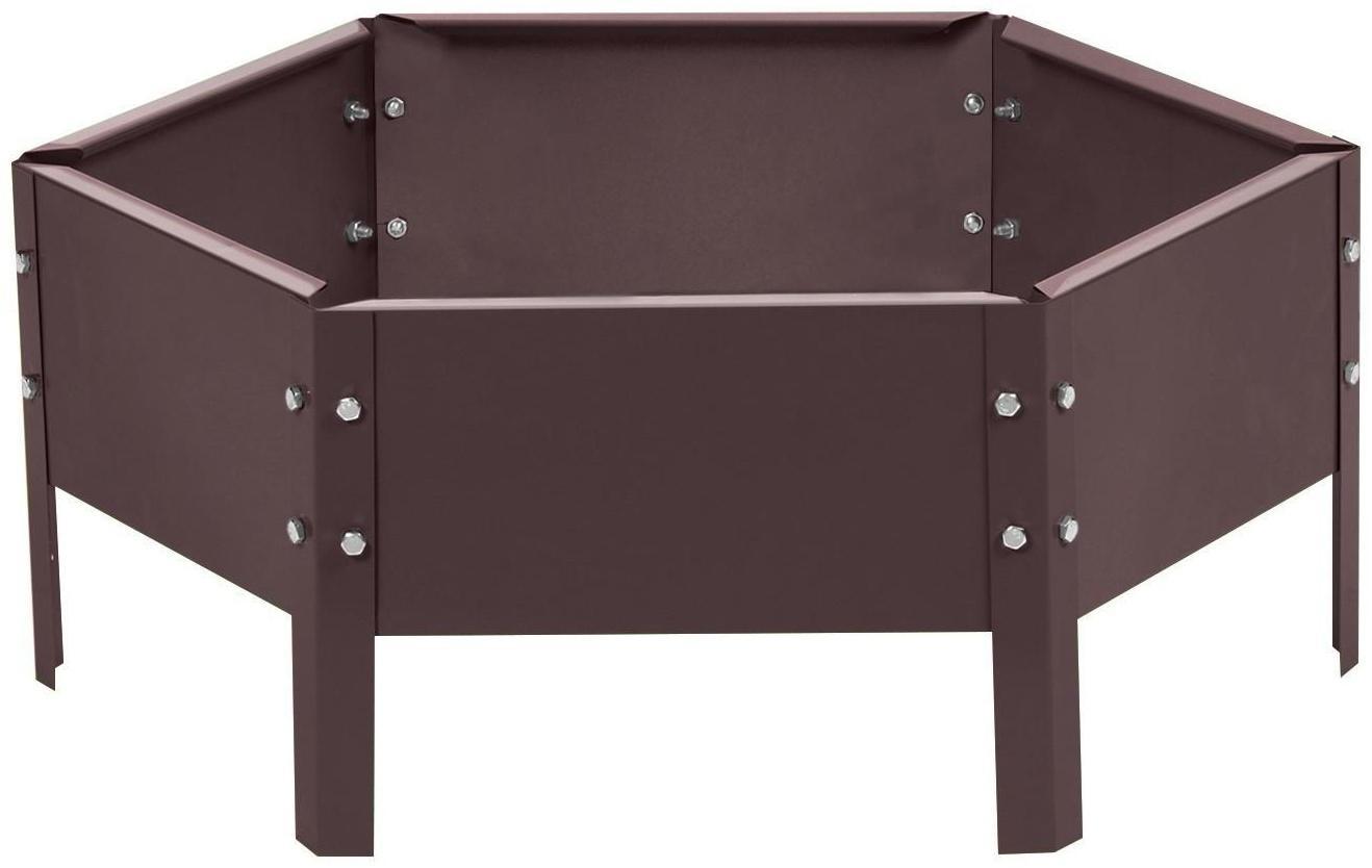 Клумба оцинкованная, d = 60 см, h = 15 см, коричневая, Greengo