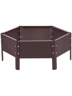 Клумба оцинкованная, d = 60 см, h = 15 см, коричневая, Greengo