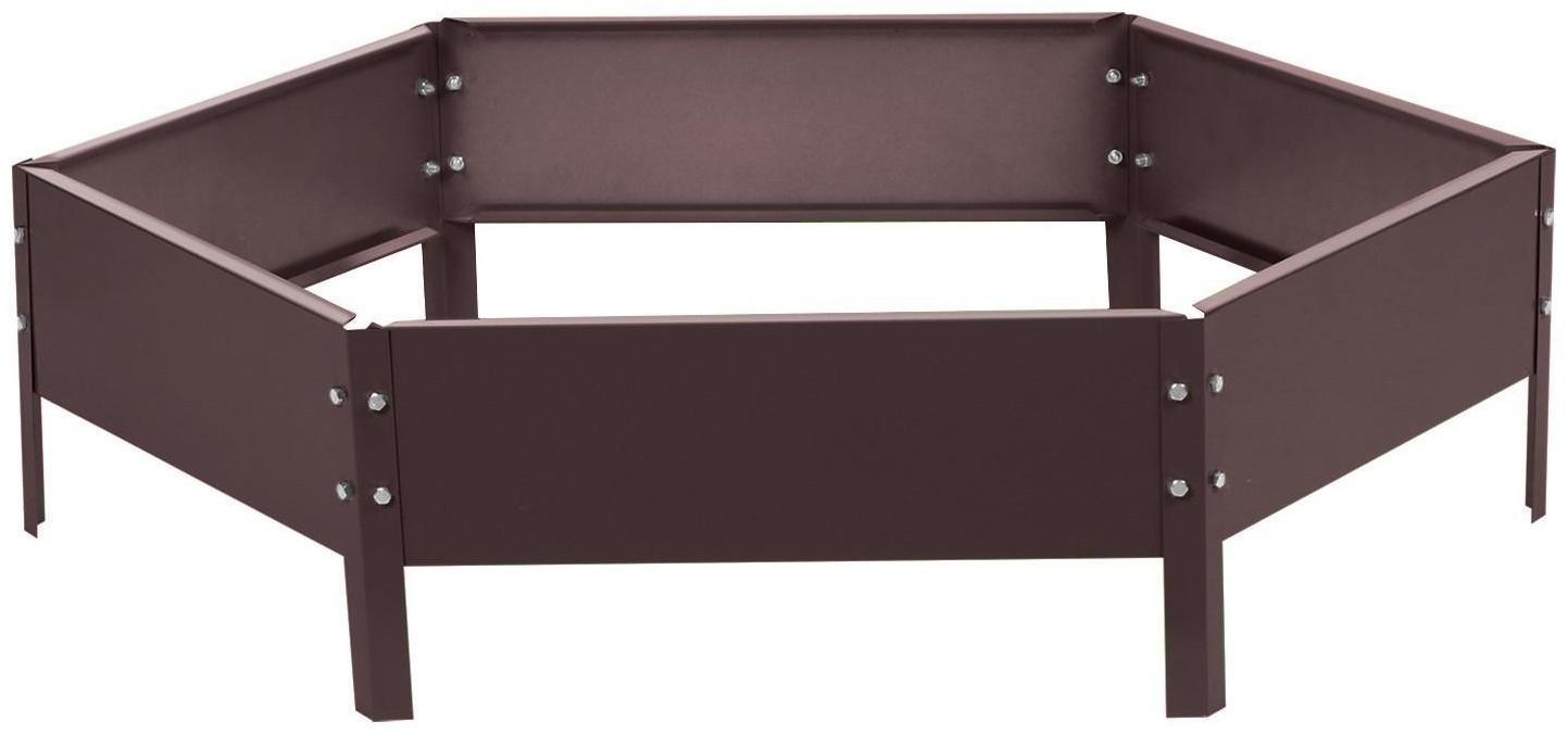 Клумба оцинкованная, d = 80 см, h = 15 см, коричневая, Greengo