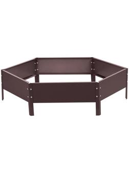 Клумба оцинкованная, d = 80 см, h = 15 см, коричневая, Greengo