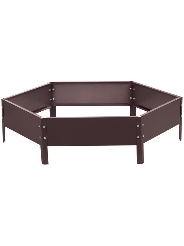 Клумба оцинкованная, d = 80 см, h = 15 см, коричневая, Greengo