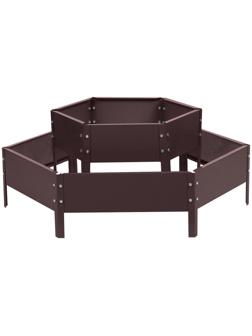 Клумба оцинкованная, 2 яруса, d = 60-100 см, h = 30 см, коричневая, Greengo