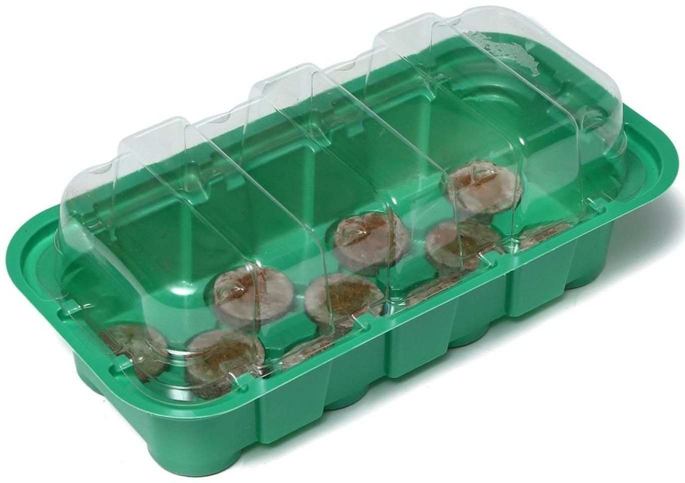 Мини-парник для рассады: торфяная таблетка d = 3,3 см, 11 шт., jiffy