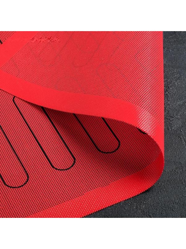 Силиконовый коврик армированный «Эклер», 60×40 см, цвет красный