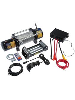 Лебедка электрическая ТУНДРА, 12/24V, 9500 lb (4.3 т), 5.5 л.с., до 9.8 м/мин, 8.3 мм х 28 м