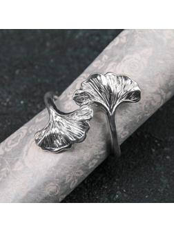 Кольцо для салфетки «Лотос», 4×5 см, цвет серебряный