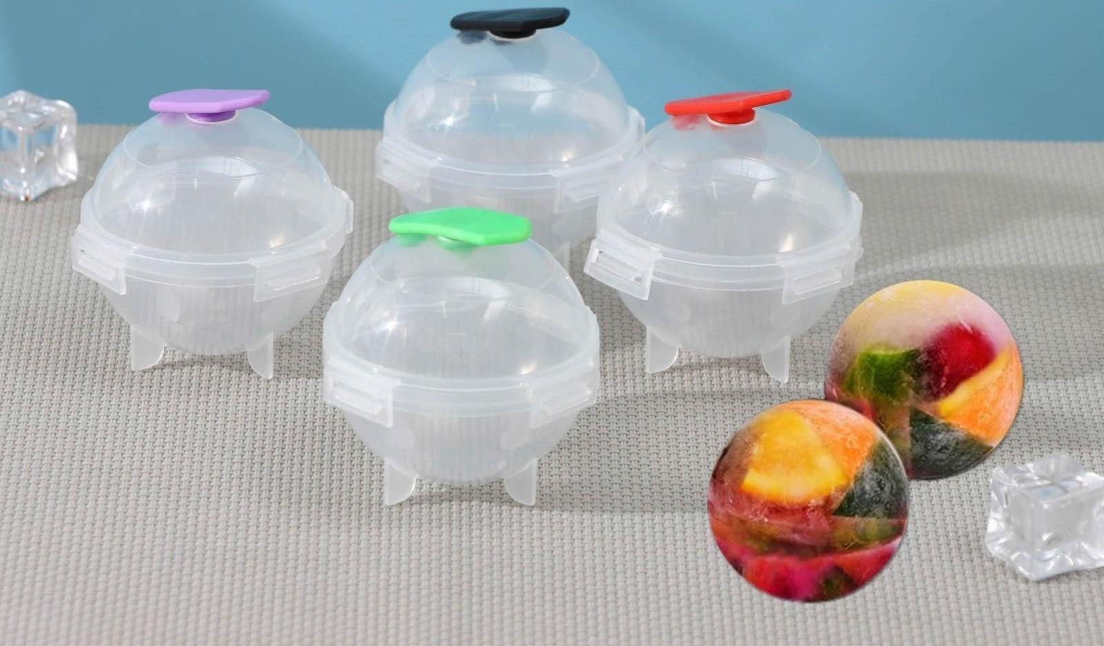 Набор форм для льда «Шар большой», 4 шт, d=6,5 см, цвет МИКС