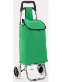 Сумка хозяйственная на тележке на шнуре, цвет зелёный