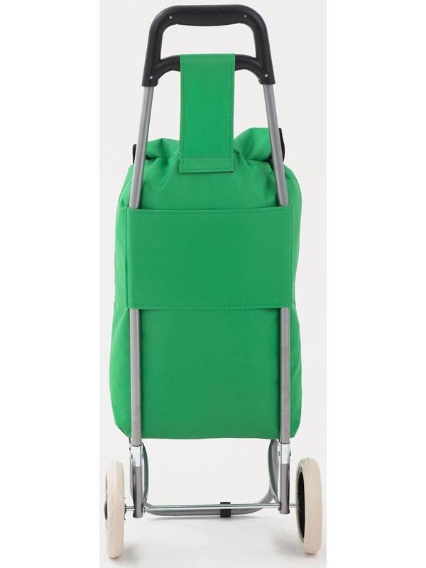 Сумка хозяйственная на тележке на шнуре, цвет зелёный