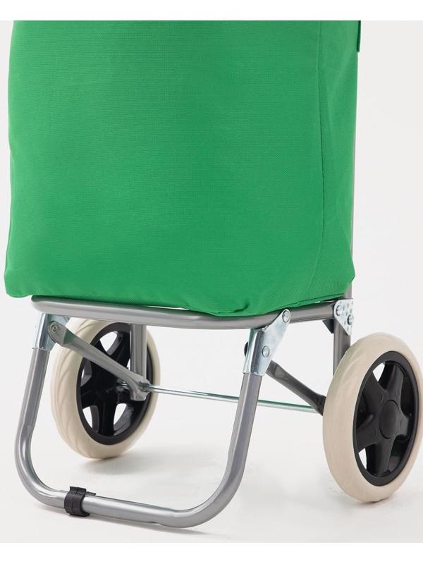 Сумка хозяйственная на тележке на шнуре, цвет зелёный