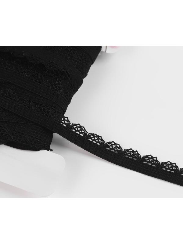 Резинка ажурная, 11 мм, 10 ± 1 м, цвет чёрный