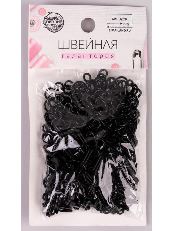 Крючок пришивной №4, 21 × 13 мм, 100 шт, цвет чёрный