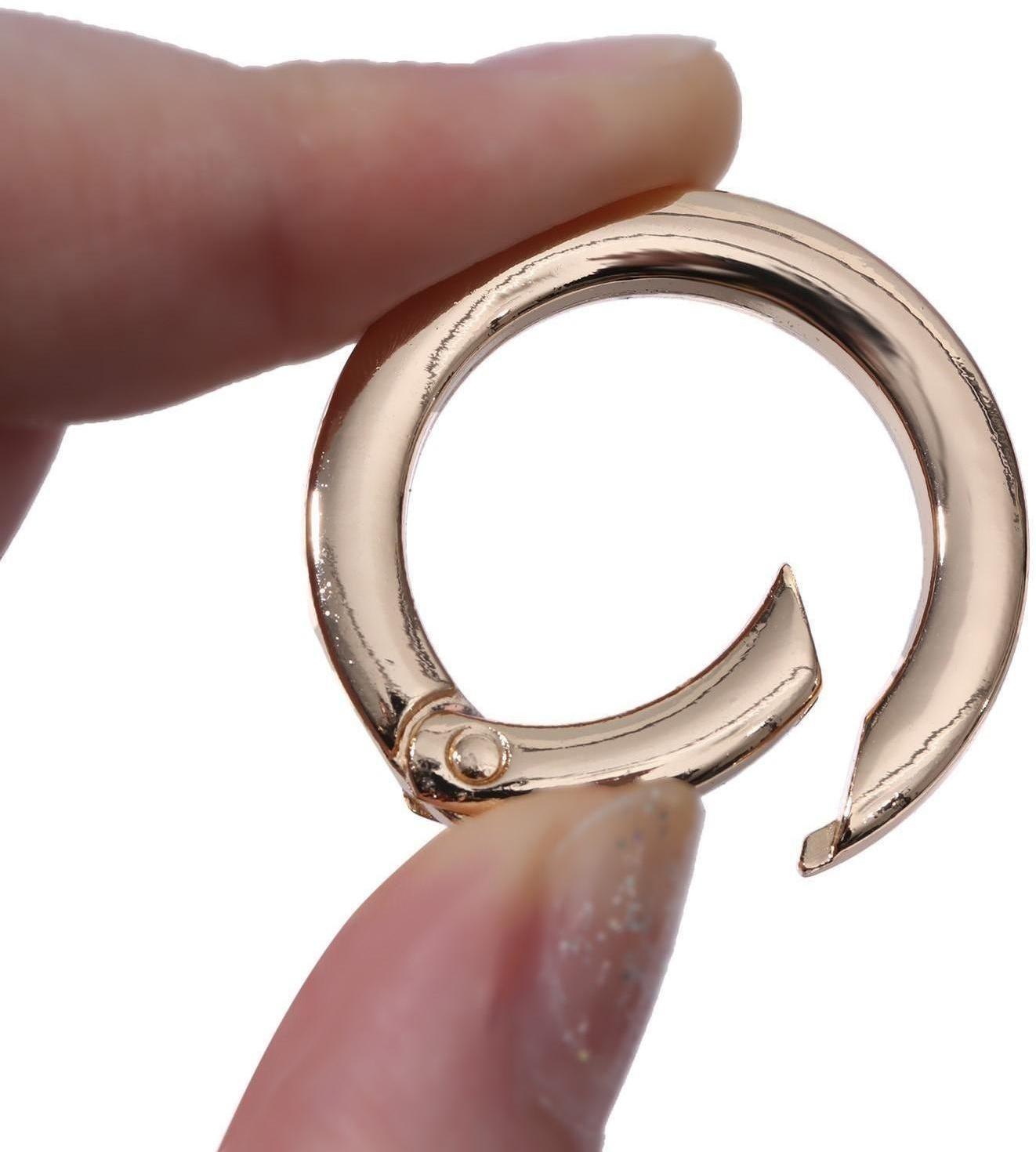 Кольцо-карабин плоский, d = 25/34 мм, толщина - 4,5 мм, 5 шт, цвет золотой