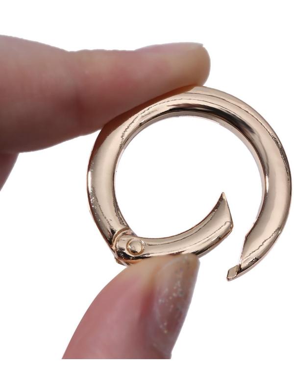 Кольцо-карабин плоский, d = 25/34 мм, толщина - 4,5 мм, 5 шт, цвет золотой