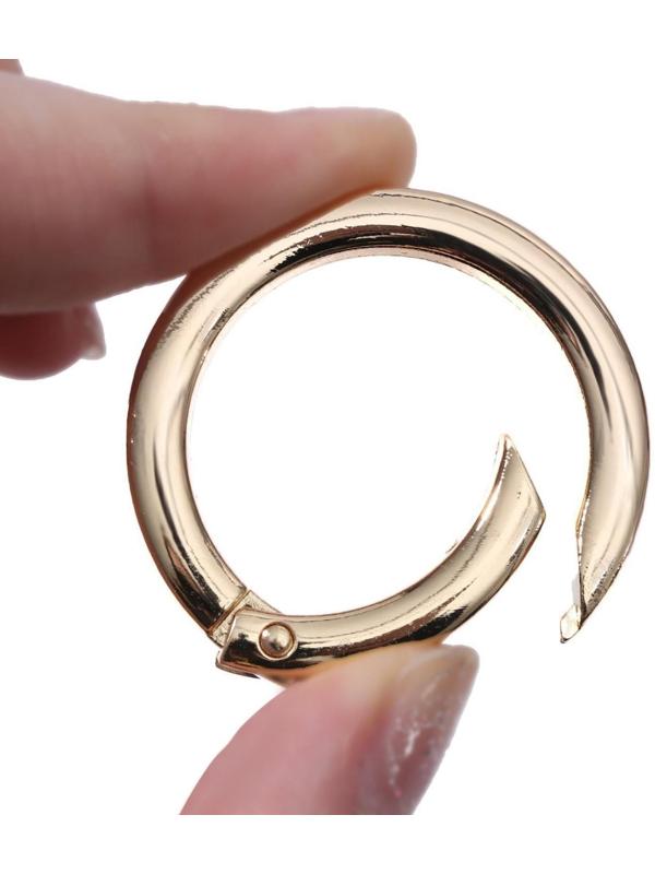 Кольцо-карабин плоский, d = 32/42 мм, толщина - 5 мм, 5 шт, цвет золотой