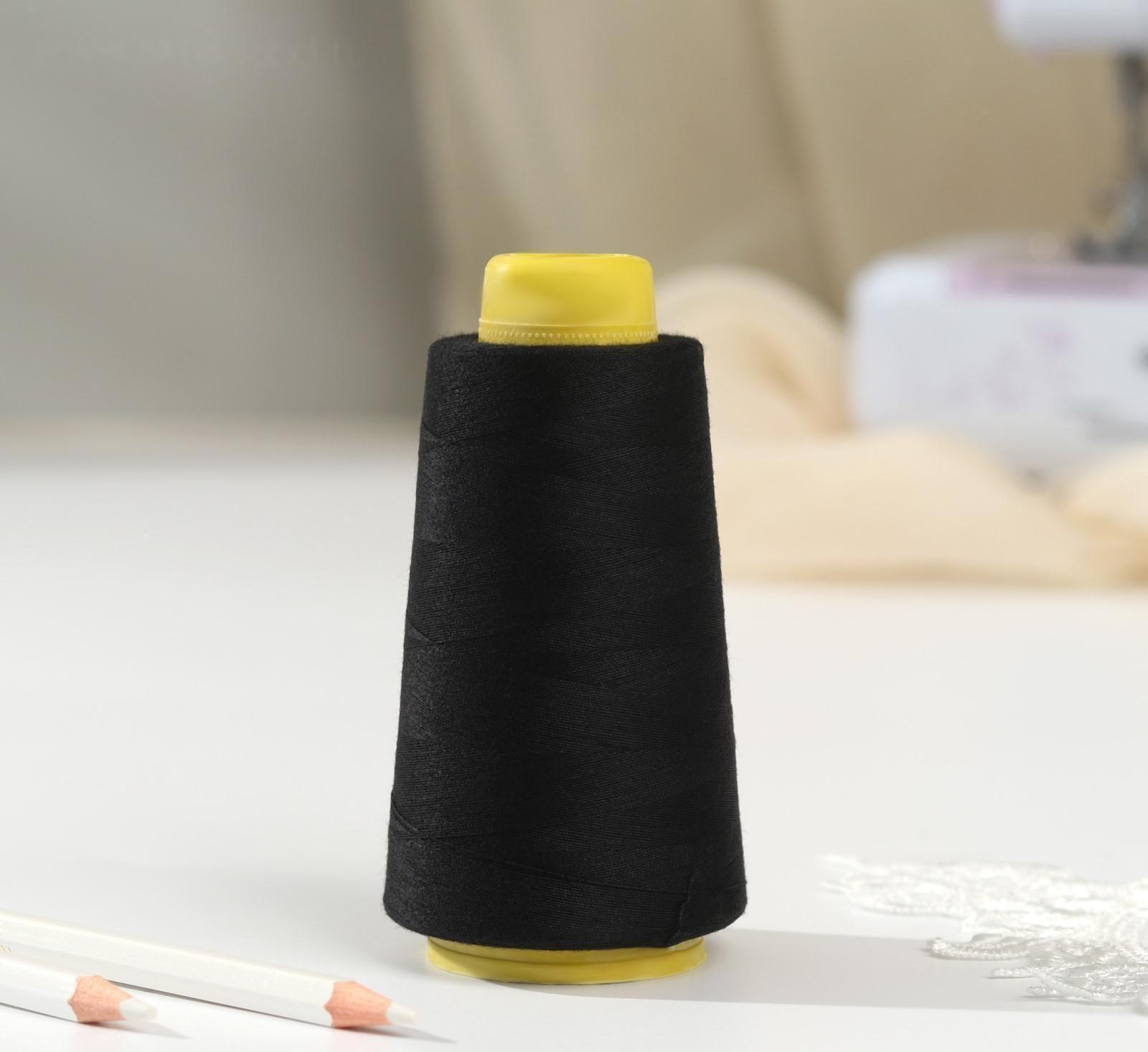 Нитки 40/2, 2700 м, цвет чёрный