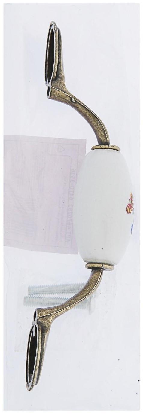 Ручка скоба FLOWER Ceramics 013 LIGHT, 76 мм, керамическая, цвет бронза