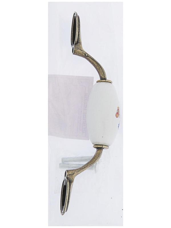 Ручка скоба FLOWER Ceramics 013 LIGHT, 76 мм, керамическая, цвет бронза