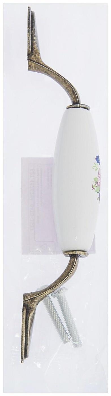 Ручка скоба FLOWER Ceramics 013 LIGHT, 96 мм, керамическая, цвет бронза