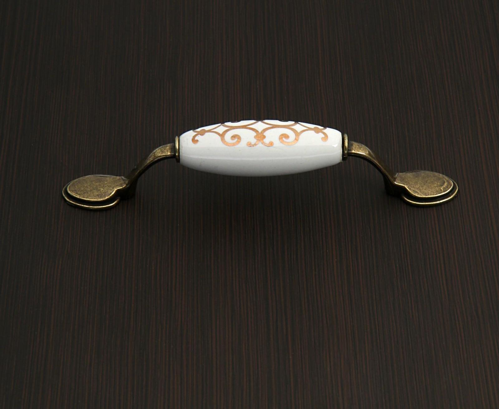 Ручка скоба LACE Ceramics 015 LIGHT, 96 мм, керамическая, цвет бронза