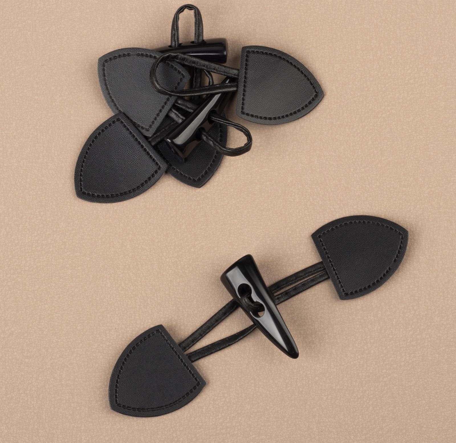 Застёжка-клевант 16 × 3,6 см, 3 шт, цвет чёрный