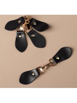 Застёжка-клевант 14,5 × 2,6 см, 3 шт, цвет чёрный/золотой