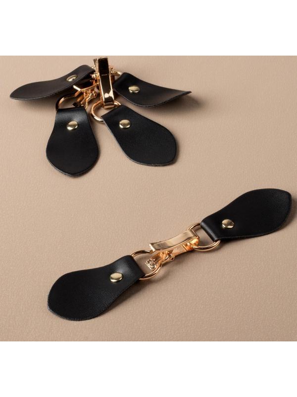 Застёжка-клевант 14,5 × 2,6 см, 3 шт, цвет чёрный/золотой