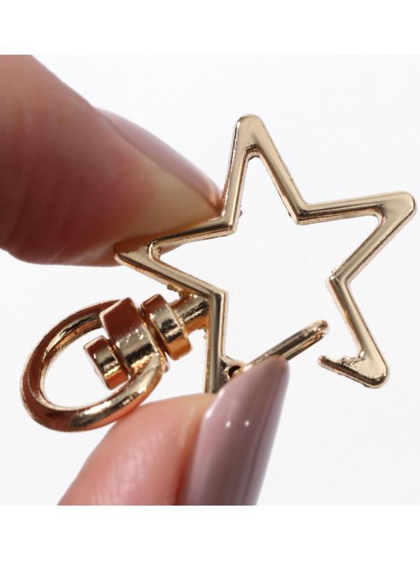 Карабин металлический «Звезда», 34 × 24 мм / 8 × 2,2 мм, 5 шт, цвет золотой