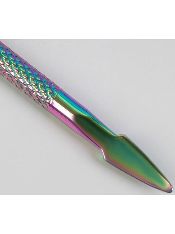 Шабер двусторонний, лопатка вогнутая, копьё, 13 см, цвет хамелеон