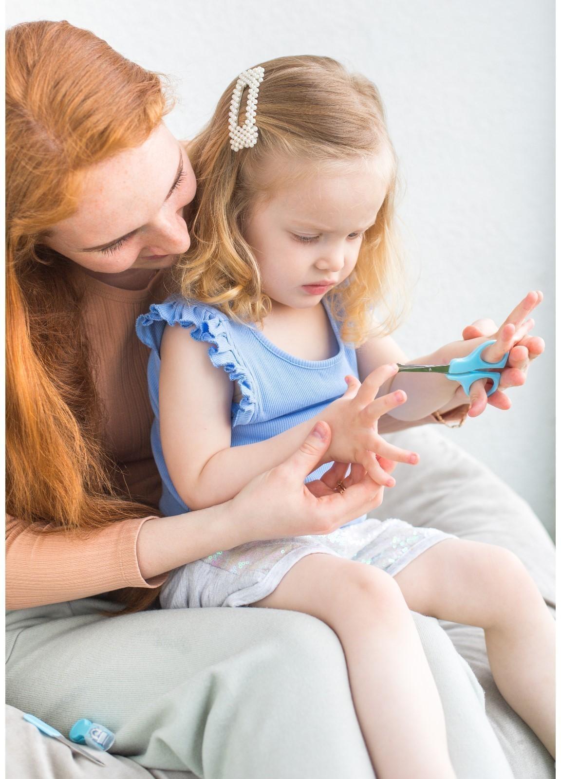 Детский маникюрный набор (ножницы, книпсер, пилка), цвет голубой