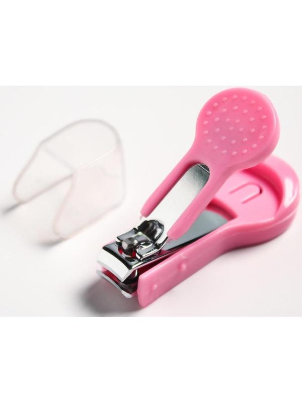 Детский маникюрный набор (ножницы, книпсер, пилка), цвет розовый