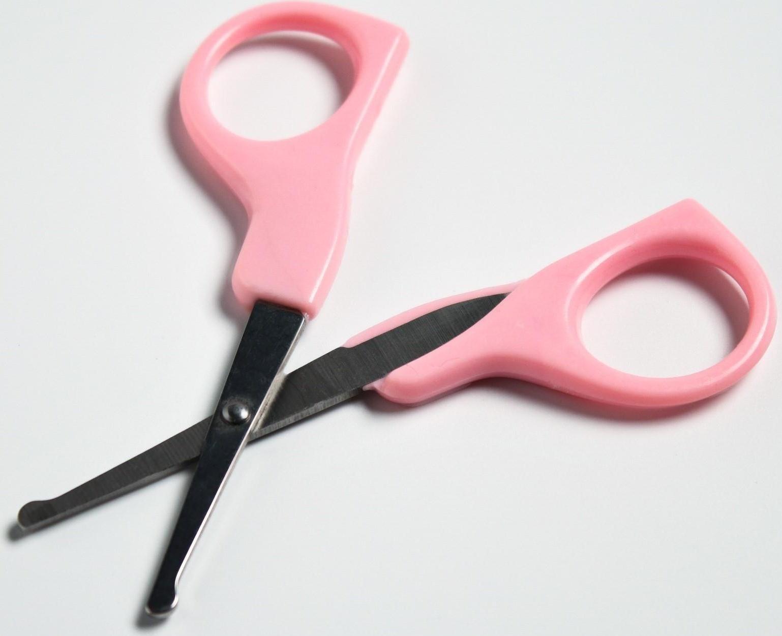 Детский маникюрный набор (ножницы, книпсер, пилка, пинцет), цвет розовый